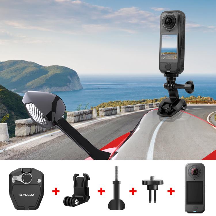 Clip de montaje para cámara de acción para parabrisas de motocicleta PULUZ para GoPro Hero12 Black / DJI Osmo Action 4 / Insta360 X4 / Ace Pro y otras cámaras de acción, Windshield Clip I
