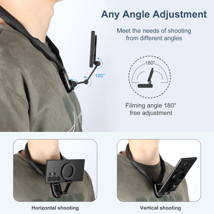 Soporte de cuello magnético PULUZ, soporte de visión POV con abrazadera para teléfono para cámaras/teléfonos de acción GoPro, Magnetic Collar Bracket