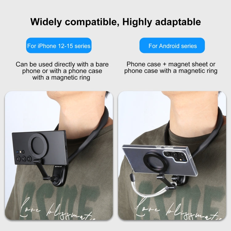 Soporte de cuello magnético PULUZ, soporte de visión POV con abrazadera para teléfono para cámaras/teléfonos de acción GoPro, Magnetic Collar Bracket