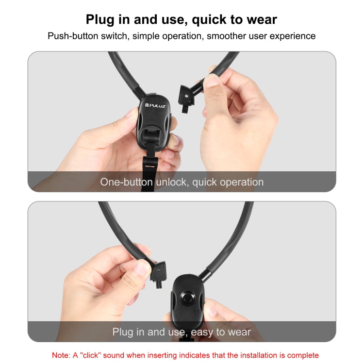 Soporte de cuello magnético PULUZ, soporte de visión POV con abrazadera para teléfono para cámaras/teléfonos de acción GoPro, Magnetic Collar Bracket