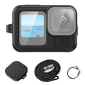 Funda protectora de silicona PULUZ con correa para la muñeca y cubierta de lente para GoPro HERO13 Black, For GoPro HERO13 Black
