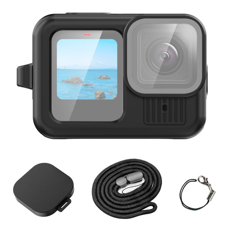 Funda protectora de silicona PULUZ con correa para la muñeca y cubierta de lente para GoPro HERO13 Black, For GoPro HERO13 Black