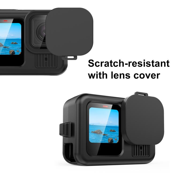 Funda protectora de silicona PULUZ con correa para la muñeca y cubierta de lente para GoPro HERO13 Black, For GoPro HERO13 Black
