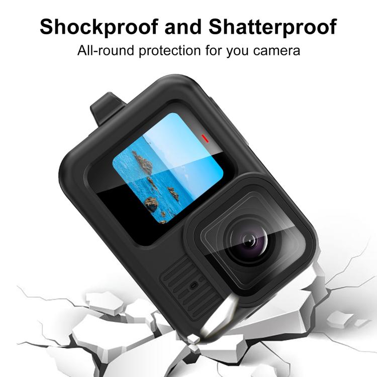 Funda protectora de silicona PULUZ con correa para la muñeca y cubierta de lente para GoPro HERO13 Black, For GoPro HERO13 Black