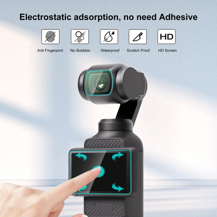 Para DJI OSMO Pocket 3 PULUZ 9H 2.5D HD Protector de lente de vidrio templado + película de pantalla, For DJI OSMO Pocket 3
