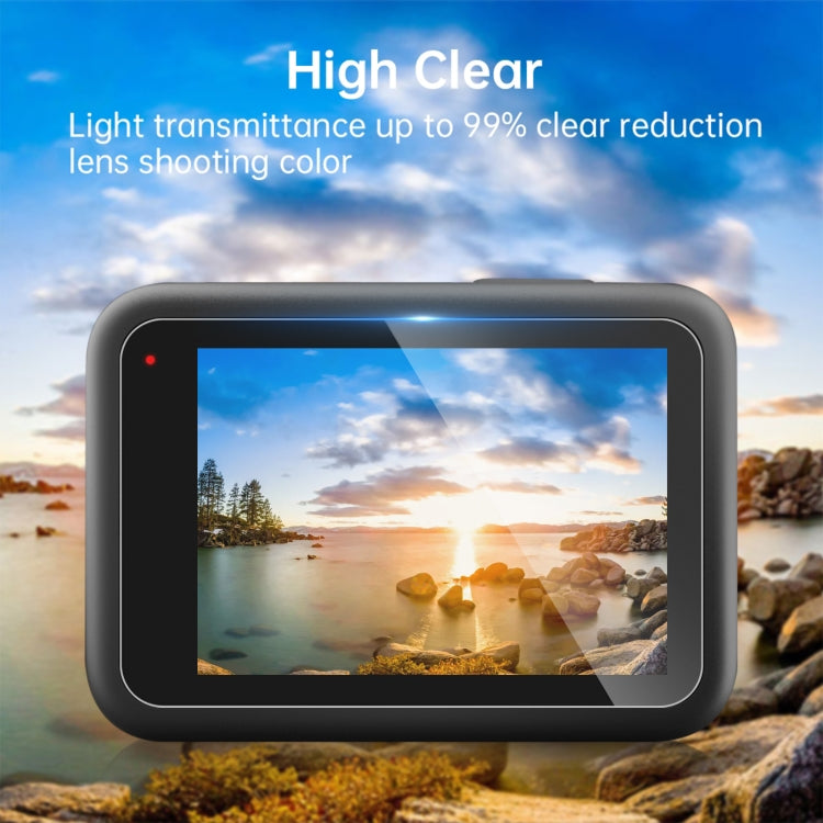 Para GoPro HERO13 Black PULUZ 3 en 1 Lente y pantalla frontal y trasera Película de vidrio templado 9H 2.5D, For GoPro HERO13 Black