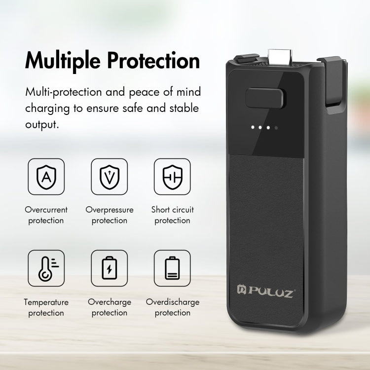Empuñadura de batería PULUZ de alta capacidad de 2800 mAh para DJI Osmo Pocket 3