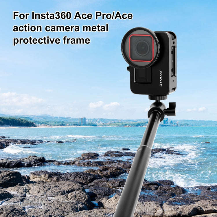 Para Insta360 Ace Pro / Ace PULUZ Marco adaptador de jaula de conejo de metal con filtro UV de 52 mm y anillo adaptador, For Insta360 Ace Metal Cage 1