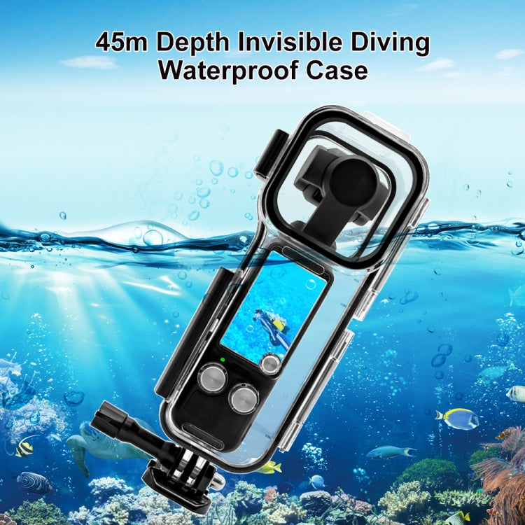 Para DJI Osmo Pocket 3 PULUZ 45m carcasa impermeable subacuática carcasa de buceo, Waterproof Case (Transparent)