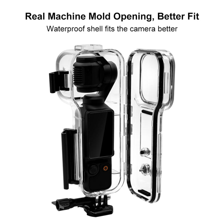 Para DJI Osmo Pocket 3 PULUZ 45m carcasa impermeable subacuática carcasa de buceo, Waterproof Case (Transparent)