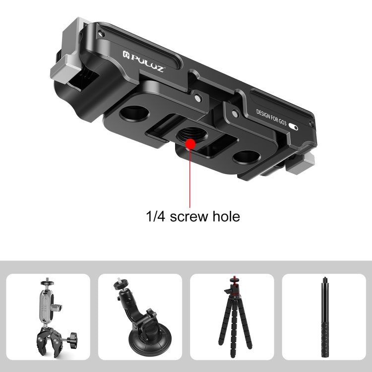 Para Insta360 GO3 PULUZ Soporte de base de liberación rápida de aleación de aluminio magnético, For Insta360 GO3 / GO 3S CNC