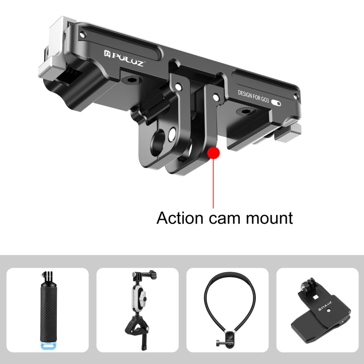 Para Insta360 GO3 PULUZ Soporte de base de liberación rápida de aleación de aluminio magnético, For Insta360 GO3 / GO 3S CNC