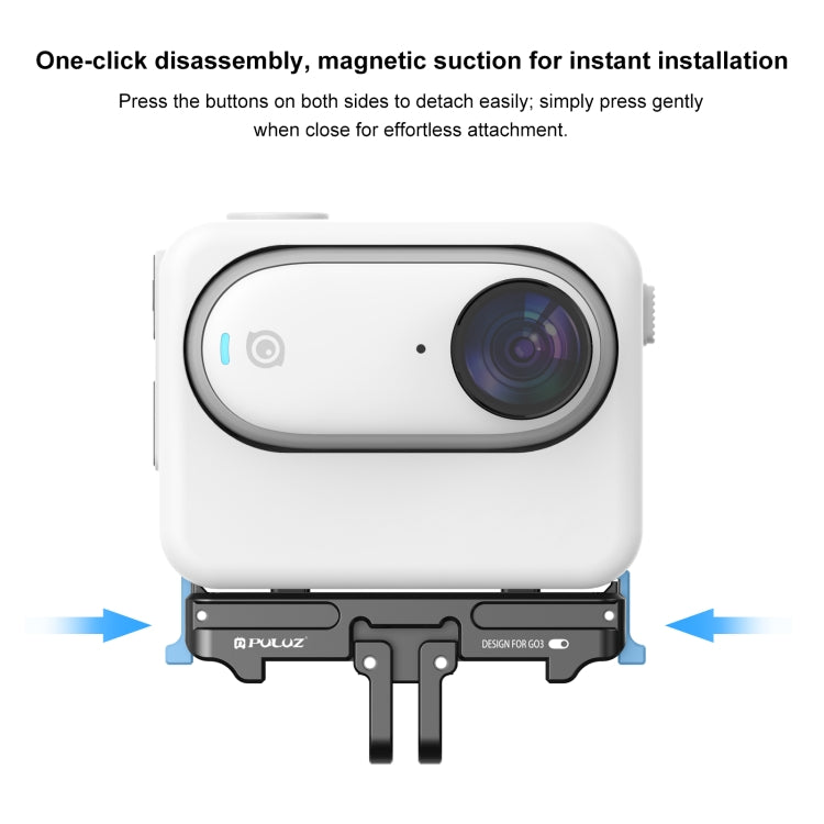 Para Insta360 GO3 PULUZ Soporte de base de liberación rápida de aleación de aluminio magnético, For Insta360 GO3 / GO 3S CNC