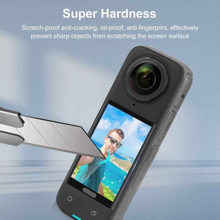 Para Insta360 X4 PULUZ 9H 2.5D Película de vidrio templado con pantalla HD curvada, Screen Film