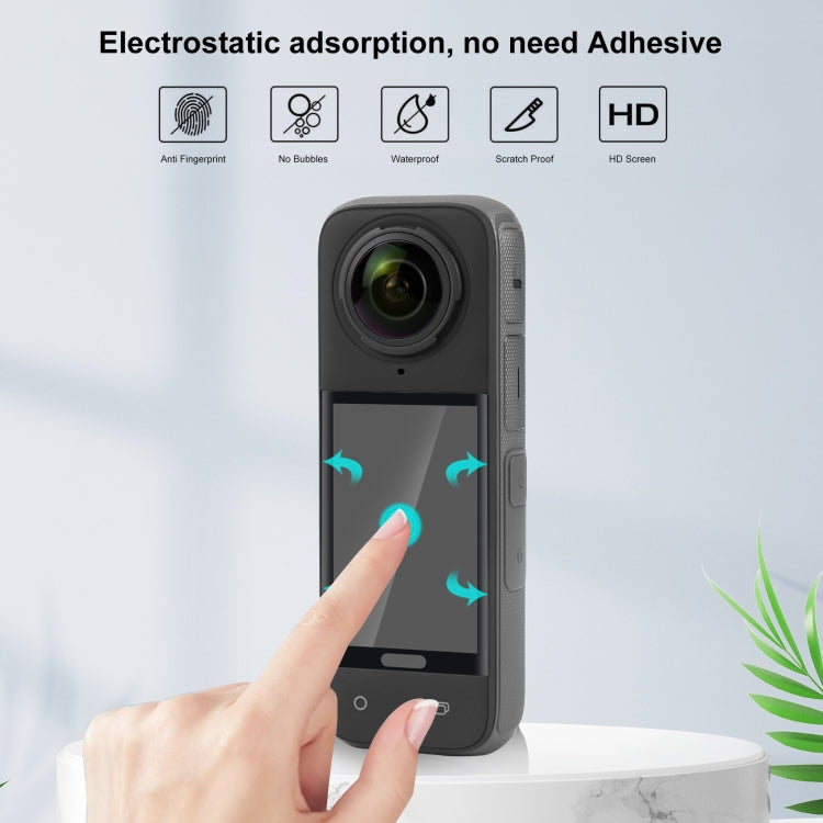 Para Insta360 X4 PULUZ 9H 2.5D Película de vidrio templado con pantalla HD curvada, Screen Film
