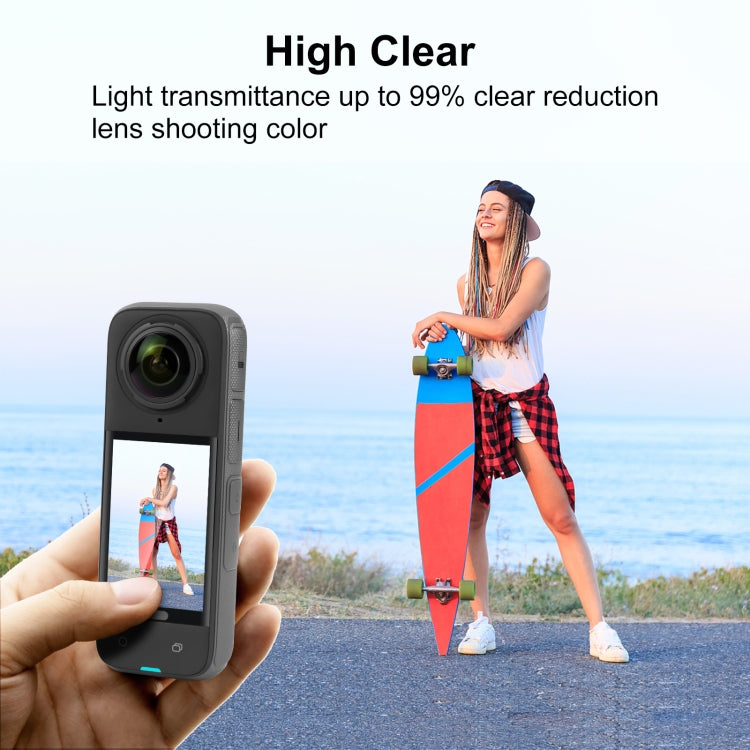 Para Insta360 X4 PULUZ 9H 2.5D Película de vidrio templado con pantalla HD curvada, Screen Film