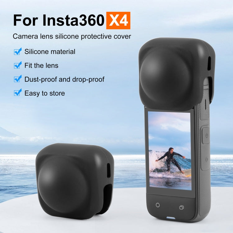 Para Insta360 X4 PULUZ Cubierta protectora de lente de silicona, Lens Cover