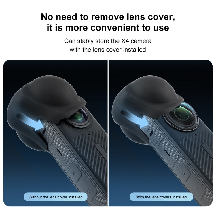 Para Insta360 X4 PULUZ Cubierta protectora de lente de silicona, Lens Cover