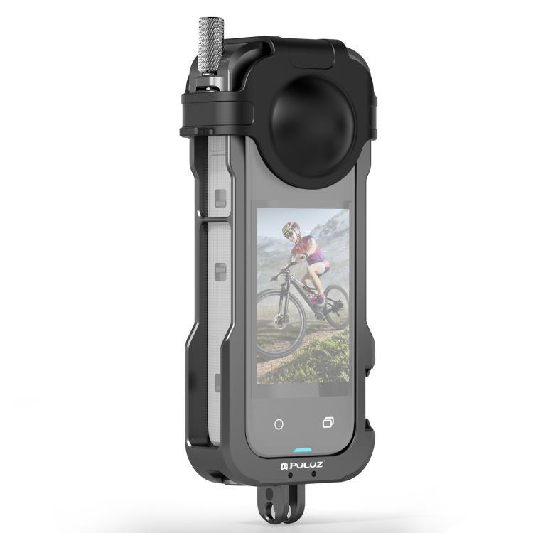 Para Insta360 X4 PULUZ Marco de carcasa protectora de Metal con cubierta de lente, For Insta360 X4