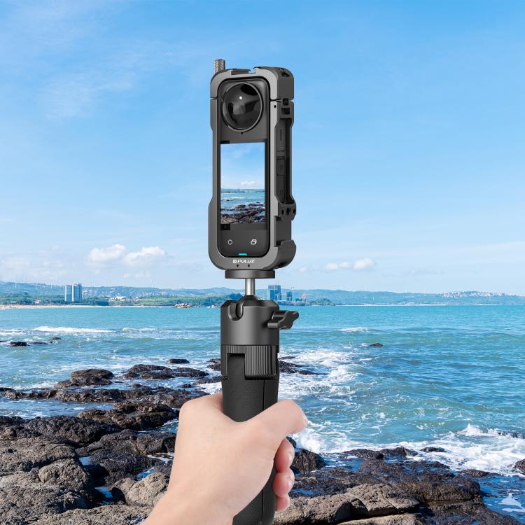Para Insta360 X4 PULUZ Marco de carcasa protectora de Metal con cubierta de lente, For Insta360 X4