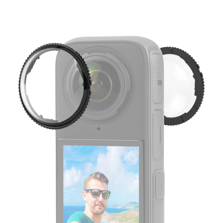 Para Insta360 X4 PULUZ cubierta protectora de lente de vidrio óptico de rotación, For Insta360 X4 Glass Lens Guard