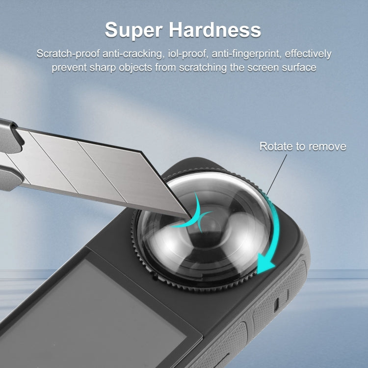 Para Insta360 X4 PULUZ cubierta protectora de lente de vidrio óptico de rotación, For Insta360 X4 Glass Lens Guard