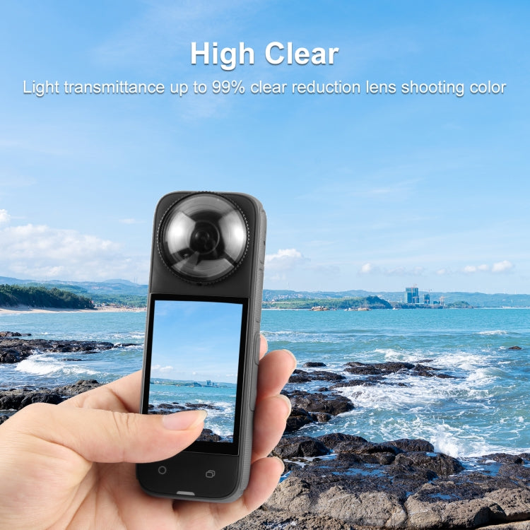 Para Insta360 X4 PULUZ cubierta protectora de lente de vidrio óptico de rotación, For Insta360 X4 Glass Lens Guard