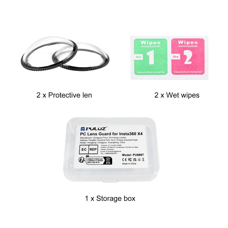 Para Insta360 X4 PULUZ Rotación PC Lente Protector Cubierta protectora, For Insta360 X4 PC Lens Guard