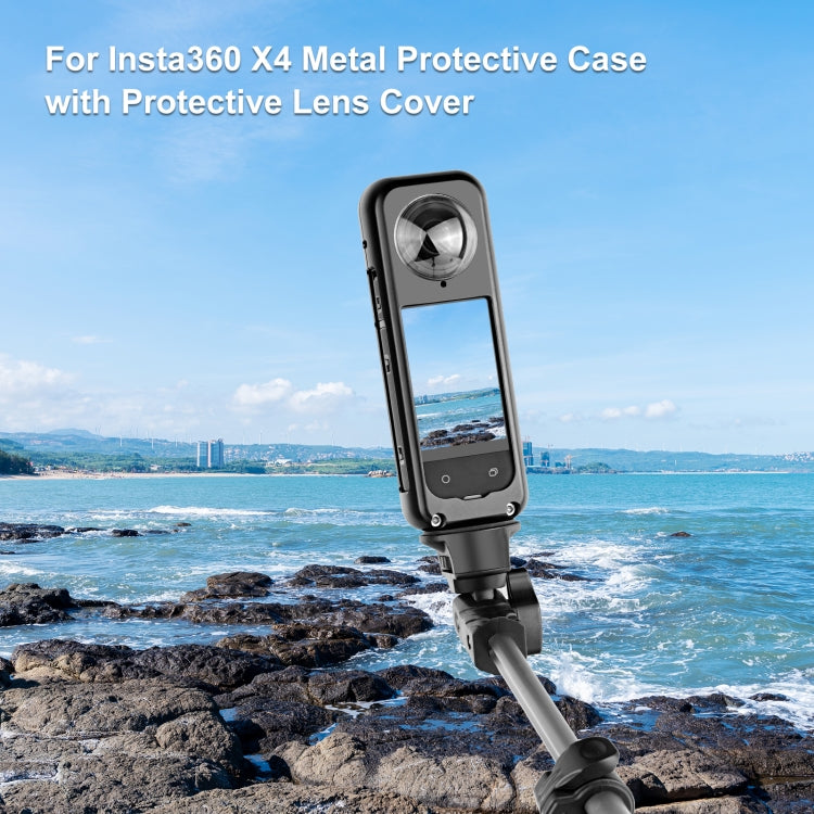 Para Insta360 X4 PULUZ Marco de carcasa protectora de Metal con Protector de lente, Metal Housing Frame