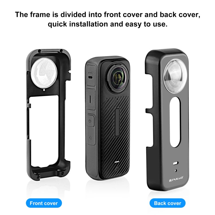 Para Insta360 X4 PULUZ Marco de carcasa protectora de Metal con Protector de lente, Metal Housing Frame