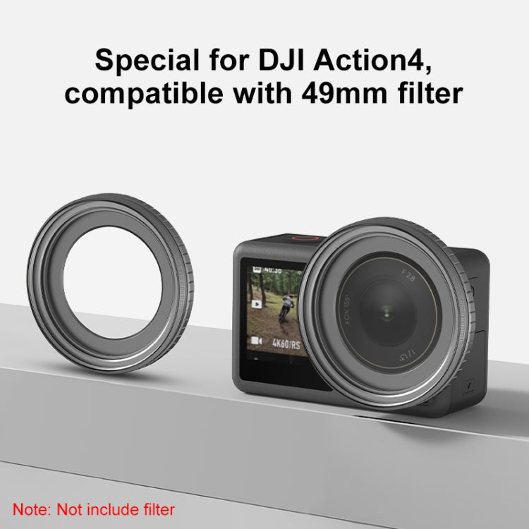Para DJI Action 4 PULUZ Soporte de filtro Marco de filtro protector de metal, For DJI Action 5 Pro / 4