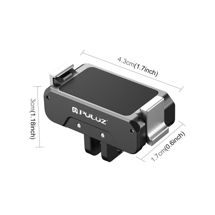 Para DJI Osmo Action 4 PULUZ Base metálica magnética de liberación rápida, For DJI Osmo Action 4 / 3