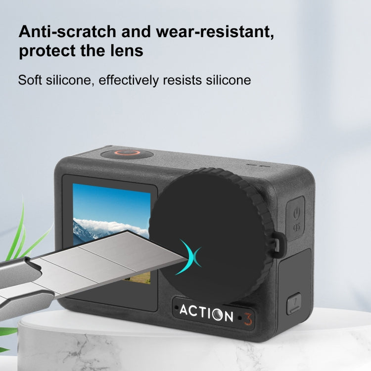 Para DJI Osmo Action 4 PULUZ Tapa de lente de silicona, For DJI Osmo Action 5 Pro / 4 / 3