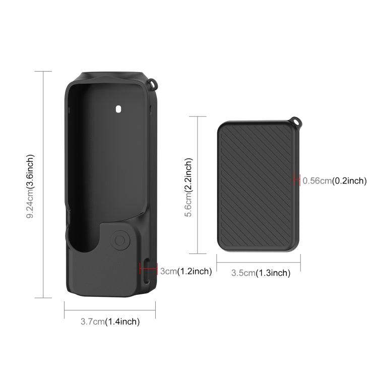 Para DJI OSMO Pocket 3 PULUZ 2 en 1 Funda de silicona con correa, Silicone Cover(Black), Silicone Cover(Grey), Silicone Cover(Blue)