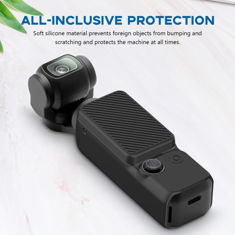 Para DJI OSMO Pocket 3 PULUZ 2 en 1 Funda de silicona con correa, Silicone Cover(Black), Silicone Cover(Grey), Silicone Cover(Blue)