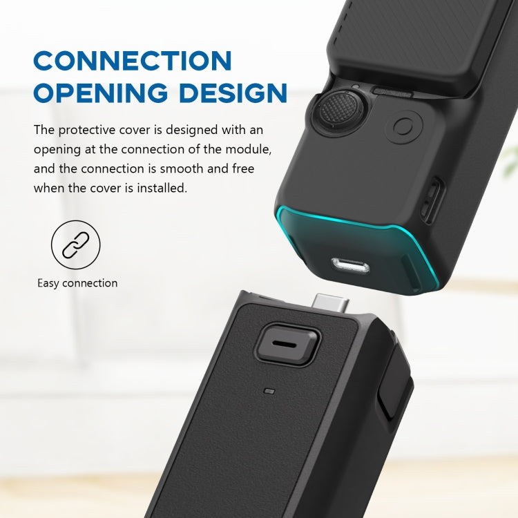 Para DJI OSMO Pocket 3 PULUZ 2 en 1 Funda de silicona con correa, Silicone Cover(Black), Silicone Cover(Grey), Silicone Cover(Blue)