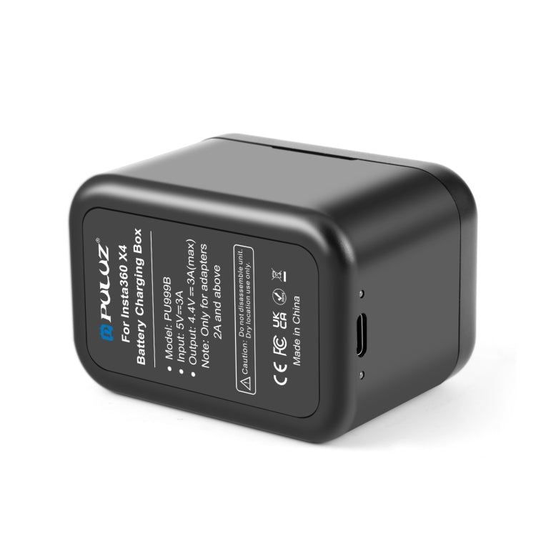 Para Insta360 X4 PULUZ caja de carga de batería y caja de almacenamiento de tarjeta de memoria, Battery Charging Box