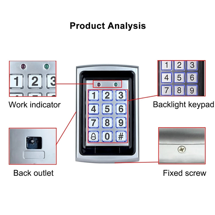 Sistema de control de acceso con teclado independiente (7612), 7612