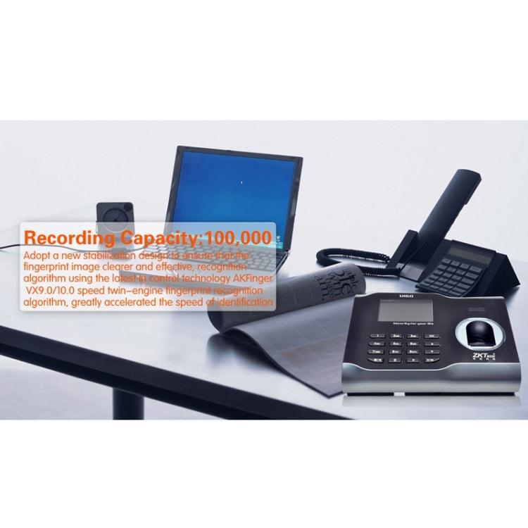U160 pantalla a Color de 3,0 pulgadas Software ZK tiempo de asistencia de huellas dactilares con TCP/IP, comunicación USB reloj de asistencia de oficina