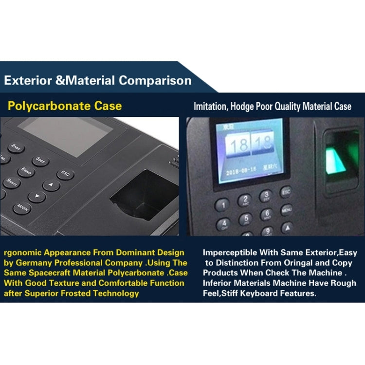 U160 pantalla a Color de 3,0 pulgadas Software ZK tiempo de asistencia de huellas dactilares con TCP/IP, comunicación USB reloj de asistencia de oficina
