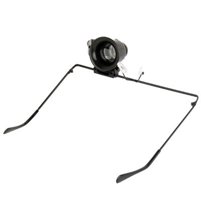 Lupa de reparación de relojes tipo gafas 20X con luz LED, Single