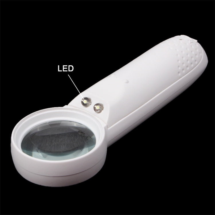 Lupa portátil tipo signo de exclamación 15X con 2 LED, 15X