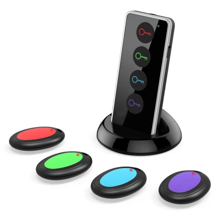 Buscador de llaves inalámbrico remoto inteligente con linterna LED, 1 transmisor RF y 4 receptores, Key Finder