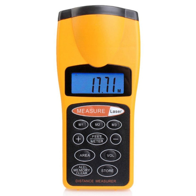 Medidor de distancia ultrasónico LCD de 1,8 pulgadas con punto láser rojo, CP-3007 (1,5-60 pies), CP-3007