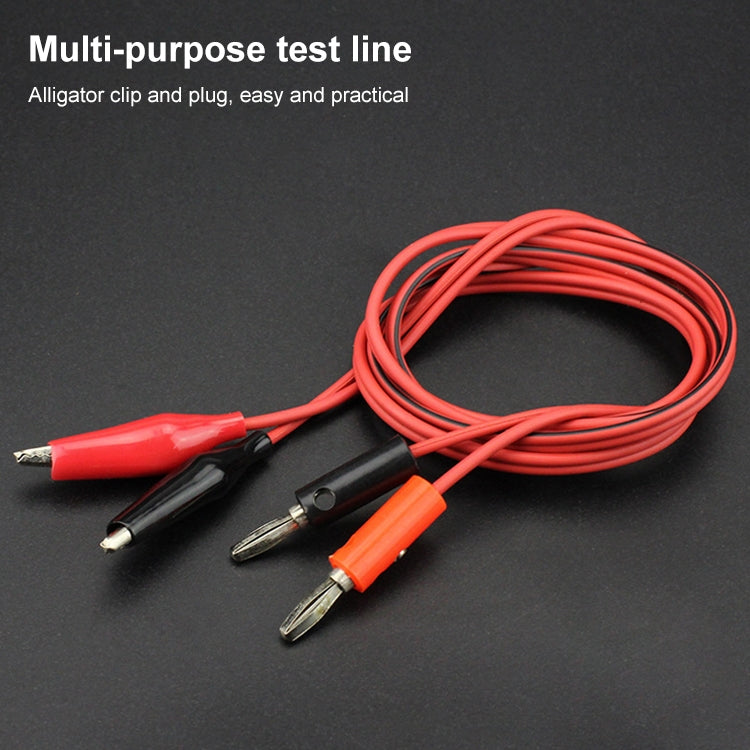 Cable de prueba de cable de conector banana a pinza de cocodrilo, longitud: 1 m