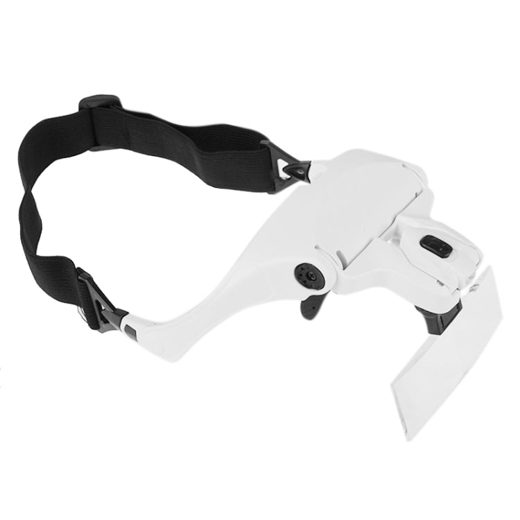 Lupa de 5 lentes 1.0X-3.5X, soporte para gafas, lupa para diadema con 2 luces LED, gafas de aumento para ojos, herramienta de aumento, 5 Lens 1.0X-3.5X (White)