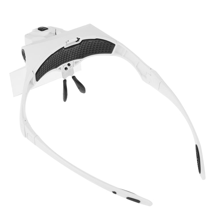Lupa de 5 lentes 1.0X-3.5X, soporte para gafas, lupa para diadema con 2 luces LED, gafas de aumento para ojos, herramienta de aumento, 5 Lens 1.0X-3.5X (White)
