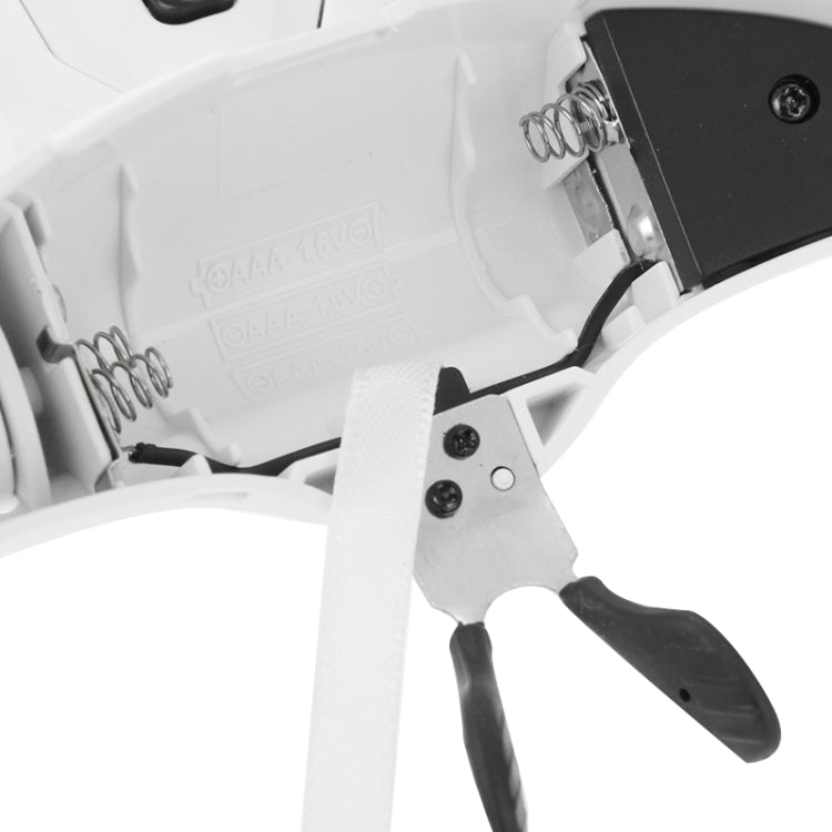 Lupa de 5 lentes 1.0X-3.5X, soporte para gafas, lupa para diadema con 2 luces LED, gafas de aumento para ojos, herramienta de aumento, 5 Lens 1.0X-3.5X (White)