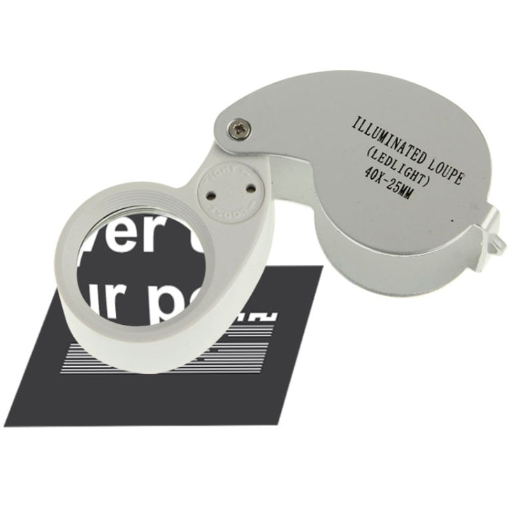Lupa con iluminación LED de 40X-25MM/lupa para joyería, 40X