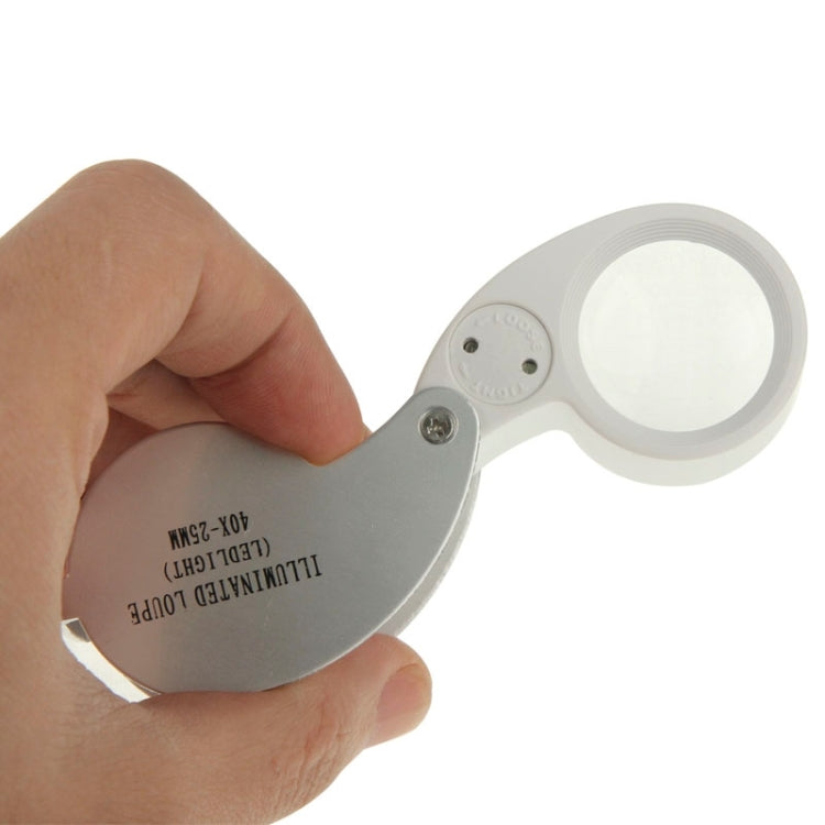 Lupa con iluminación LED de 40X-25MM/lupa para joyería, 40X